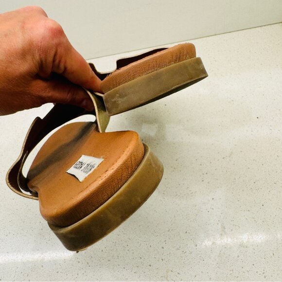 Steve Madden Haydn Hirsh Slide Sandal Gold Shoes Slip On Genuine Leather Sz 7 M - Picture 11 of 11